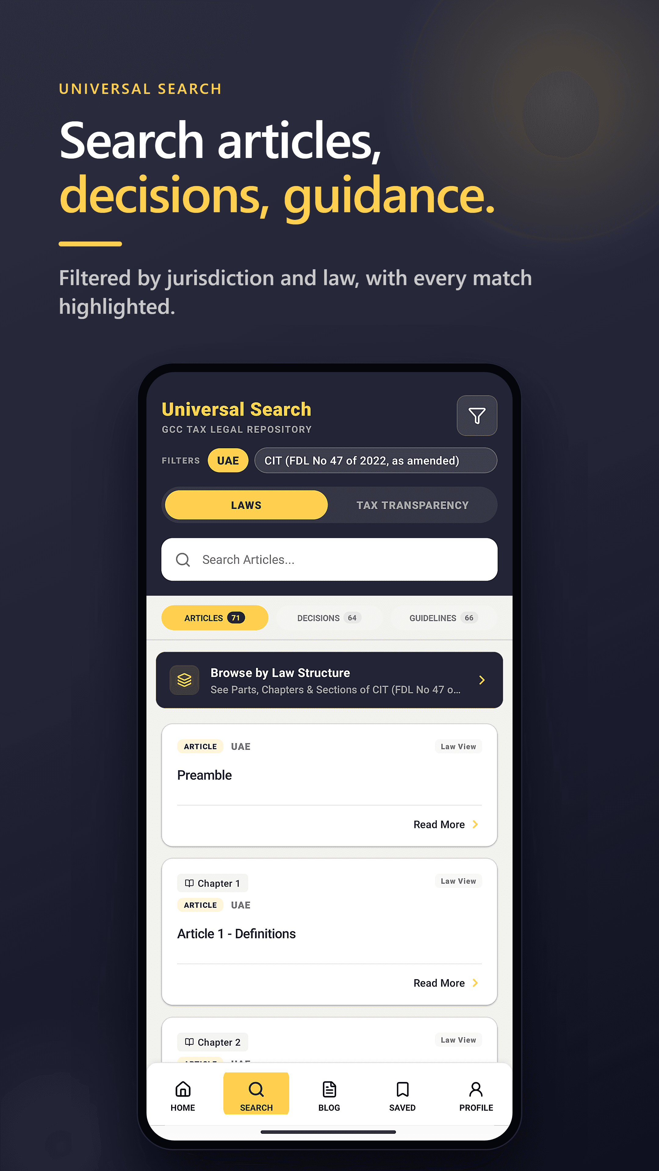 Search across laws